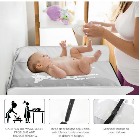 Hengda Fasciatoio Vaschetta Vasca Da Bagno Regolabile In Altezza Pieghevole Fasciatoio Regolabile In Altezza Con Imbottitura E Ruote 4 Hengda Fasciatoio Vaschetta Vasca Da Bagno Regolabile In Altezza Pieghevole Fasciatoio Regolabile In Altezza Con Imbottitura E Ruote - immagine 4