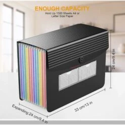 RHAFAYRE Cartella A4 A 12 Tasche Cartella Portaoggetti Cartella In Plastica Cartella Espandibile Organizzatore Per Fisarmonica, Schede Colorate -Armonia Casa 66557055 4