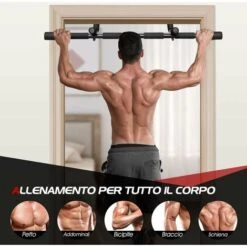 COSTWAY Sbarra Per Trazioni Sulla Porta, Barra Chin Up Multi Presa Per Porta Con Prese In Schiuma, Sbarra Allenamento Parte Superiore Del Corpo Per Casa E Palestra -Armonia Casa 66765320 3
