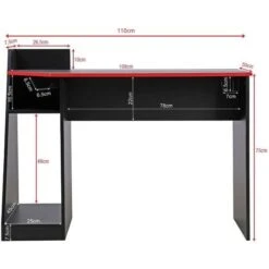 Rebecca Mobili Scrivania Gaming Tavolo Per Pc Nero Rosso In Legno Design Moderno Con Accessori -Armonia Casa 66819399 3