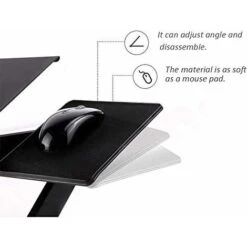 Tavolino Per Laptop Supporto Per Laptop Letto/divano Tavolo Per PC Pieghevole, Supporto Da Scrivania Portatile Ventilato Regolabile Con Tappetino Per Mouse In Lega Di Alluminio, Nero -Armonia Casa 67409816 4