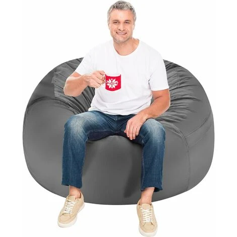 RELAX4LIFE Poltrona Sacco, Pouf, Sedile Singolo, Rivestimento Interno E Fodera In Velluto, Imbottitura In Spugna, Per Soggiorno, Camera Da Letto, Ufficio, Grigio, Peso Massimo 150 Kg, 91x91x61 Cm 1 RELAX4LIFE Poltrona Sacco, Pouf, Sedile Singolo, Rivestimento Interno E Fodera In Velluto, Imbottitura In Spugna, Per Soggiorno, Camera Da Letto, Ufficio, Grigio, Peso Massimo 150 Kg, 91x91x61 Cm