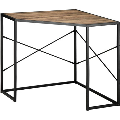 HOMCOM Scrivania Angolare A L Per Computer In Acciaio E Truciolato, 80x80x77.5 Cm, Nera E Marrone 1 HOMCOM Scrivania Angolare A L Per Computer In Acciaio E Truciolato, 80x80x77.5 Cm, Nera E Marrone