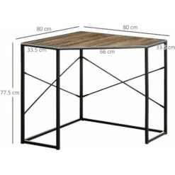 HOMCOM Scrivania Angolare A L Per Computer In Acciaio E Truciolato, 80x80x77.5 Cm, Nera E Marrone 7 HOMCOM Scrivania Angolare A L Per Computer In Acciaio E Truciolato, 80x80x77.5 Cm, Nera E Marrone -Armonia Casa 67558448 3