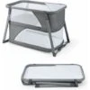 DREAMADE Lettino Da Viaggio 3 In 1 Convertibile In Letto A Dondolo E Letto Da Gioco, Box Culla Neonato Regolabile Con Materasso Per 0 A 24 Mesi, Carico Massimo 22 Kg, Grigio, In Metallo, 107x64x71 Cm