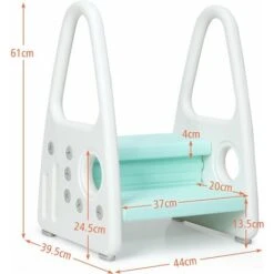 DREAMADE Pedane Alzabimbo, Sgabello Rialzo Con Bracciali Per Bambini Piccoli, Sgabello Scala A 2 Gradini In Plastica Antiscivolo Di Sicurezza, Ideale Per WC E Cucina, 44x39,5x61 Cm (Blu) 7 DREAMADE Pedane Alzabimbo, Sgabello Rialzo Con Bracciali Per Bambini Piccoli, Sgabello Scala A 2 Gradini In Plastica Antiscivolo Di Sicurezza, Ideale Per WC E Cucina, 44x39,5x61 Cm (Blu) -Armonia Casa 67647440 4