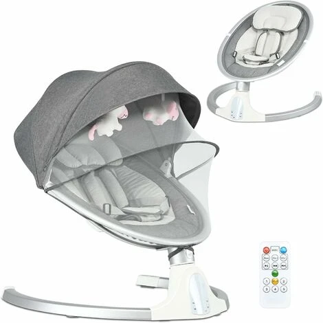 DREAMADE Sdraietta A Dondolo Elettrica, Culla Elettrica Per Neonati 0-6 Mesi Con Cintura Di Sicurezza, Zanzariera E Giocattoli, 5 Angoli Di Rotazione E Funzioni Musicali E Bluetooth,77x62x52 Cm 1 DREAMADE Sdraietta A Dondolo Elettrica, Culla Elettrica Per Neonati 0-6 Mesi Con Cintura Di Sicurezza, Zanzariera E Giocattoli, 5 Angoli Di Rotazione E Funzioni Musicali E Bluetooth,77x62x52 Cm