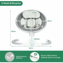 DREAMADE Sdraietta A Dondolo Elettrica, Culla Elettrica Per Neonati 0-6 Mesi Con Cintura Di Sicurezza, Zanzariera E Giocattoli, 5 Angoli Di Rotazione E Funzioni Musicali E Bluetooth,77x62x52 Cm 9 DREAMADE Sdraietta A Dondolo Elettrica, Culla Elettrica Per Neonati 0-6 Mesi Con Cintura Di Sicurezza, Zanzariera E Giocattoli, 5 Angoli Di Rotazione E Funzioni Musicali E Bluetooth,77x62x52 Cm -Armonia Casa 67647511 5