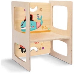 Onlywood Sedia Montessori In Legno PIRATI Con Disegni Colorati