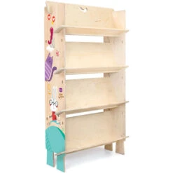 Onlywood Libreria Montessori Legno ALICE Con Disegni Colorati