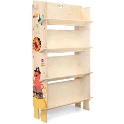 Onlywood Libreria Montessori Legno PIRATI Con Disegni Colorati