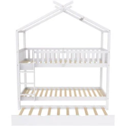 Letto A Castello, Letto Per Bambino Con Estraibile Letto, Tre Letti, In Legno Massello Con Recinzione, 90x200 Cm, Grigio 8 Letto A Castello, Letto Per Bambino Con Estraibile Letto, Tre Letti, In Legno Massello Con Recinzione, 90x200 Cm, Grigio -Armonia Casa 68969852 4