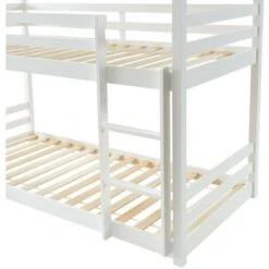 Letto A Castello Triplo 3 X 90 X 200 Cm Abete Bianco - VAGAR -Armonia Casa 69610868 5