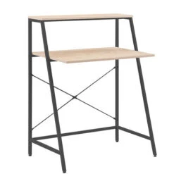 Lenny - Scrivania In Legno E Metallo Con Ripiano - 80x48x104 Cm