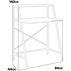 Lenny - Scrivania In Legno E Metallo Con Ripiano - 80x48x104 Cm -Armonia Casa 69634829 5