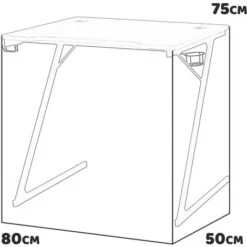 Flame - Scrivania Gaming - 80x50x75h Cm Nero E Rosso -Armonia Casa 69634909 5