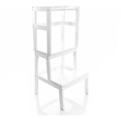 Torre Montessoriana Toboli In Legno Bianco 43x40x91cm Con Ringhiera Sgabello Montessori Per Cucina -Armonia Casa 69645389 3