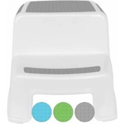 MINKUROW Sgabello Per Bambini, Sgabello Per Bambini, Piccolo Sgabello In Plastica, Sgabello Per Bambini Antiscivolo A 2 Gradini Per Vasino/Bagno/Cucina
