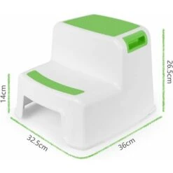 MINKUROW Sgabello Per Bambini, Sgabello Per Bambini, Piccolo Sgabello In Plastica, Sgabello Per Bambini Antiscivolo A 2 Gradini Per Vasino/Bagno/Cucina Verde -Armonia Casa 69784675 3