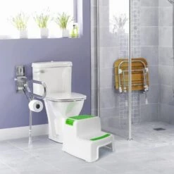 MINKUROW Sgabello Per Bambini, Sgabello Per Bambini, Piccolo Sgabello In Plastica, Sgabello Per Bambini Antiscivolo A 2 Gradini Per Vasino/Bagno/Cucina Verde -Armonia Casa 69784675 4
