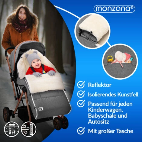 Monzana Sacco Termico Bimbo Universale Passeggino Bebè Copertina Nanna Seggiolino Auto Ovetto Antracite 3 Monzana Sacco Termico Bimbo Universale Passeggino Bebè Copertina Nanna Seggiolino Auto Ovetto Antracite - immagine 3