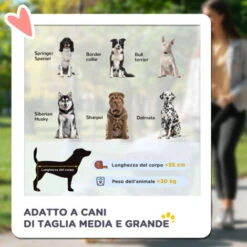 PawHut Passeggino Per Cani Di Taglia Media Con 4 Ruote, Borsa Portaoggetti E Finestra A Rete, 107x72x102 Cm, Grigio -Armonia Casa 70326011 4