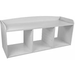 Iris Ohyama Kbn-3r Panca Portaoggetti In Legno, Bianco, 3 Scomparti -Armonia Casa 70706976 2