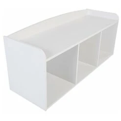 Iris Ohyama Kbn-3r Panca Portaoggetti In Legno, Bianco, 3 Scomparti -Armonia Casa 70706976 3