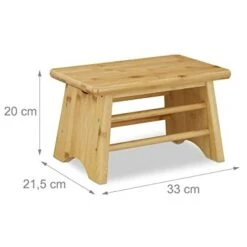 Relaxdays Poggiapiedi In Bambù, Portata Fino A 100 Kg, Sgabello Stabile Per Bambini, Sgabello Da Bagno, Sgabello Per Bambini, 20 X 33 X 21,5 Cm, Colore Naturale -Armonia Casa 70826006 4