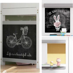 Letto Per Bambini Letto A Castello 90x200 Cm Con 2 Lavagne Graffiti E Ripiano - Bianco -Armonia Casa 71496589 5