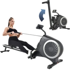 Vogatore Da Casa Pieghevole 8 Livelli Di Resistenza, Display LCD Multifunzione A Scorrimento In Lega Di Alluminio, Argento