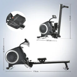 Vogatore Da Casa Pieghevole 8 Livelli Di Resistenza, Display LCD Multifunzione A Scorrimento In Lega Di Alluminio, Argento -Armonia Casa 71496593 5
