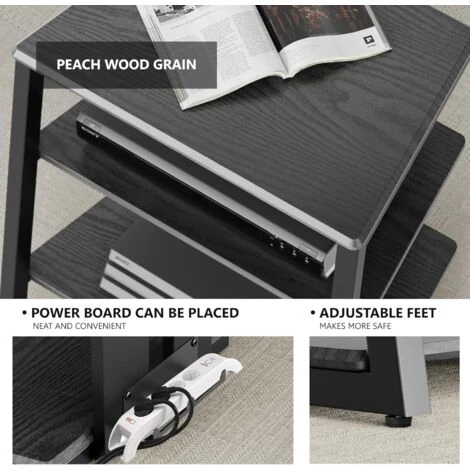 FITUEYES HiFi Shelf AV Shelf 4-level Stand Di Legno Con Ripiani In Legno Per Giradischi DVD Player Xbox Supporto HIFI Rack, Nero 3 FITUEYES HiFi Shelf AV Shelf 4-level Stand Di Legno Con Ripiani In Legno Per Giradischi DVD Player Xbox Supporto HIFI Rack, Nero - immagine 3