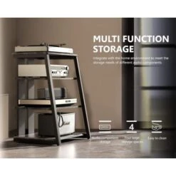 FITUEYES HiFi Shelf AV Shelf 4-level Stand Di Legno Con Ripiani In Legno Per Giradischi DVD Player Xbox Supporto HIFI Rack, Nero 8 FITUEYES HiFi Shelf AV Shelf 4-level Stand Di Legno Con Ripiani In Legno Per Giradischi DVD Player Xbox Supporto HIFI Rack, Nero -Armonia Casa 72049405 4