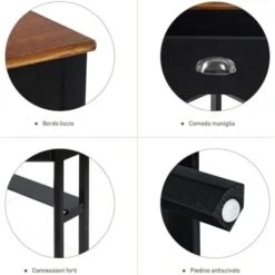 COSTWAY Scrivania Angolare In Legno Per Computer, Scrivania Porta PC Cassetto E Ripiano, Scrivania Salvaspazio E Moderna Per Ufficio E Studio, Marrone 8 COSTWAY Scrivania Angolare In Legno Per Computer, Scrivania Porta PC Cassetto E Ripiano, Scrivania Salvaspazio E Moderna Per Ufficio E Studio, Marrone -Armonia Casa 72856541 4