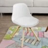 SoBuy Sedia Per Bambini,Stil Sedia,in Legno Di Faggio,bianco, FST46-W
