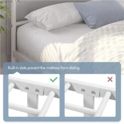 Yaheetech Struttura Letto Singolo In Ferro Con Spazio Aggiuntivo Per Camera Da Letto Ospiti Soggiorno 90 X 190 Cm Bianco 9 Yaheetech Struttura Letto Singolo In Ferro Con Spazio Aggiuntivo Per Camera Da Letto Ospiti Soggiorno 90 X 190 Cm Bianco -Armonia Casa 74827667 5