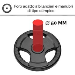 Coppia Dischi Olimpici Per Bilancieri E Manubri Bumper Plates Foro Da 50 Mm Dischi Peso Gommati Da 2,5 Kg A 20 Kg (2 Dischi Da 2,5 Kg) FFitness -Armonia Casa 75427396 4