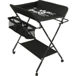 Tavolo Portatile Per La Cura Dei Pannolini Pieghevole 80x66x98cm Nero