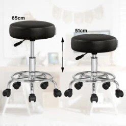 Casaria Sgabello Da Ufficio Seduta Girevole A 360° Morbida 10 Cm Altezza Regolabile 51-65 Cm Sedia Home-Office Sedia Per Centro Estetico Fisioterapista Studio Medico 2x Black (en) 8 Casaria Sgabello Da Ufficio Seduta Girevole A 360° Morbida 10 Cm Altezza Regolabile 51-65 Cm Sedia Home-Office Sedia Per Centro Estetico Fisioterapista Studio Medico 2x Black (en) -Armonia Casa 76397834 4