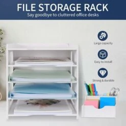 RHAFAYRE Vassoio Per Lettere - Organizer Da Scrivania - Portadocumenti A4 - Per Casa, Ufficio, Scuola (5 Livelli) -Armonia Casa 77205450 3