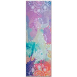 Tappetino Yoga Stampa Qucik Dry Asciugamano Yoga Pieghevole Antiscivolo Coperta Fitness (Viola Scuro, Y15256-1)