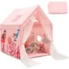 COSTWAY Tenda Da Gioco Per Bambini, Casetta Per Bambini Da Interno Con Tappetino Imbottito Rimovibile, Ideale Per Bambini E Bambine, 105 X 121 X 137 Cm (Rosa)