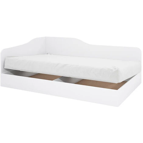 Letto Singolo Contenitore 82x190cm Bianco Opaco Alex Gihome® 2 Letto Singolo Contenitore 82x190cm Bianco Opaco Alex Gihome® - immagine 2