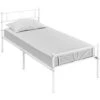 Yaheetech Letto Singolo In Ferro Battuto Con Doghe Struttura Letto In Metallo 96 X 196 Cm Stile Rustico Moderno Bianco