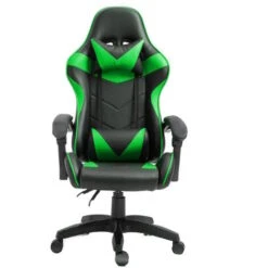 GLOXY Sedia Gaming Girevole, Ergonomica, Altezza Regolabile, Con Poggiatesta E Supporto Lombare, Colore Nera E Verde