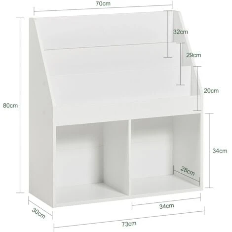 SoBuy Porta Libri A Terra Portariviste Scaffale Libreria Bianco KMB01-W 2 SoBuy Porta Libri A Terra Portariviste Scaffale Libreria Bianco KMB01-W - immagine 2