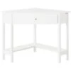 SoBuy Tavolo Angolare,Tavolo Consolle, Con Cassetto, Bianco,triangolo,FWT31-W