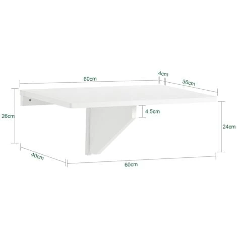 SoBuy Tavolo Pieghevole A Muro Scrivania Tavolo Per Computer Tavolo Da Cucina Bianco FWT03-W 2 SoBuy Tavolo Pieghevole A Muro Scrivania Tavolo Per Computer Tavolo Da Cucina Bianco FWT03-W - immagine 2