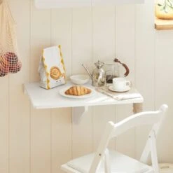 SoBuy Tavolo Pieghevole A Muro Scrivania Tavolo Per Computer Tavolo Da Cucina Bianco FWT03-W 9 SoBuy Tavolo Pieghevole A Muro Scrivania Tavolo Per Computer Tavolo Da Cucina Bianco FWT03-W -Armonia Casa 7986034 5